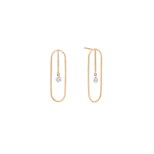 Paper Gold Clip Diamond Earrings 