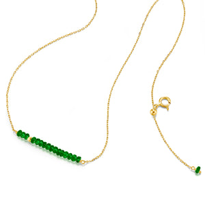 Classic Emerald Necklace with Adjustable Chain