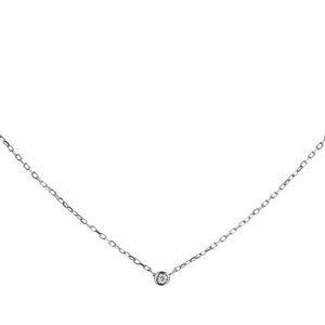 Petite Diamond Bezel Setting Necklace 