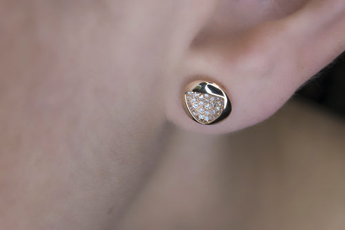 Trinity Circle Diamond Stud Gold Earrings