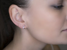 Load image into Gallery viewer, Hexagonal Diamond Stud Gold Earrings