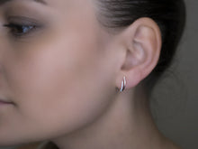 Load image into Gallery viewer, V Shaped Diamond Stud Gold Earrings