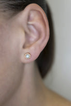 Load image into Gallery viewer, Geometric Twilight Hexagon Diamond Gold Stud Earrings 