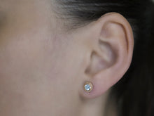 Load image into Gallery viewer, Twist Bezel Diamond Stud Earrings