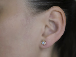 Twist Bezel Diamond Stud Earrings