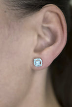 Load image into Gallery viewer, Cushion Cut Diamond Stud Earrings with Diamond Halo