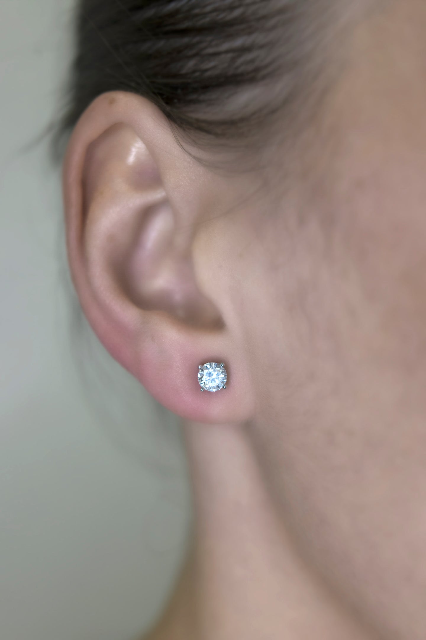 Four Prong Diamond Gold Stud Earrings
