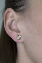 Load image into Gallery viewer, Geometric Double Bezel Diamond Stud Earrings