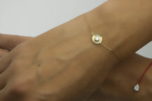 Load image into Gallery viewer, Geometric Double Bezel Diamond Gold Bracelet