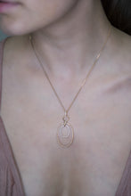 Load image into Gallery viewer, Classic Infinity Hoops Hanging Diamond Gold Necklace with Gold Chain