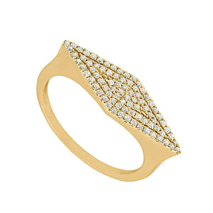 Geometric Rhombus Diamond Gold Ring
