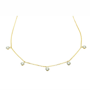 Classic and Elegant Necklace features Five Round Brilliant Cut Diamonds