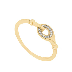 Classic Hook Diamond Gold Ring