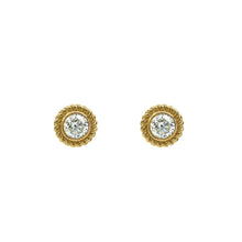 Load image into Gallery viewer, Twist Bezel Diamond Stud Earrings