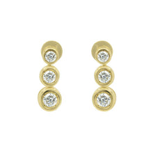 Load image into Gallery viewer, Trio Drop Diamond Gold Earrings