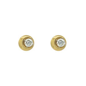 Classic Half Moon Diamond Stud Earrings