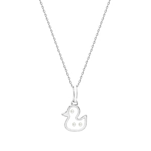 Floating Diamonds Gold Duckling Charm Pendant