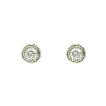 Load image into Gallery viewer, Classic Twinkling Bezel Set Diamond Stud Earrings