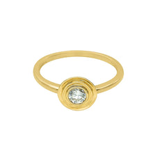 Load image into Gallery viewer, Geometric Double Bezel Diamond Gold Ring Medium Size