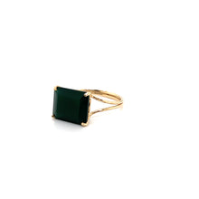Load image into Gallery viewer, Green Agate Gemstone Octagon Cut Gold Ring