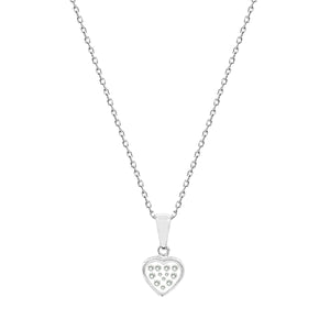 Floating Diamonds Heart Charms Pendant