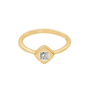 Classic with Touch of Retro J Bezel Square Diamond Ring
