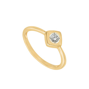 Classic with Touch of Retro J Bezel Square Diamond Ring