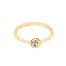 Load image into Gallery viewer, Classic Half Moon Diamond Gold Ring