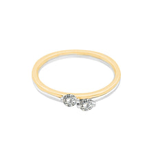 Load image into Gallery viewer, Classic Two Round Brilliant Cut Diamonds in Mix Gold Colours Ring