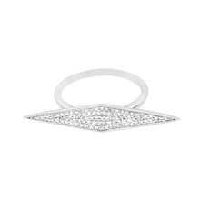 Load image into Gallery viewer, Geometric Rhombus Long Pave Diamond Gold Ring