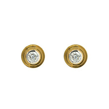 Load image into Gallery viewer, Geometric Double Bezel Diamond Stud Earrings 