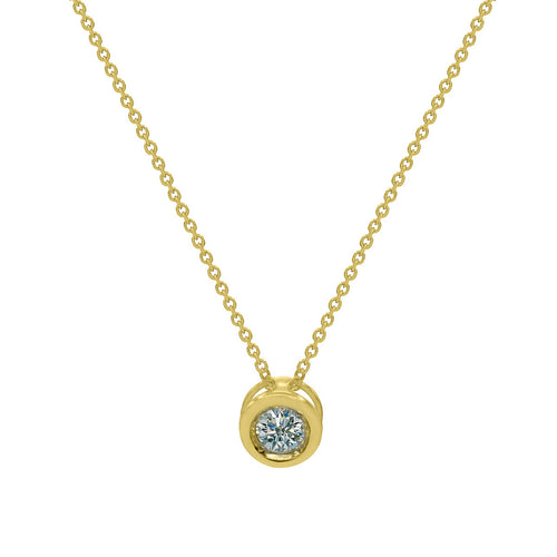 Eternity Classic Round Cut Diamond Gold Pendant Large Size