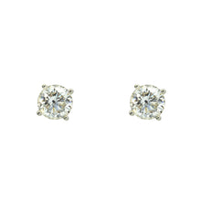 Load image into Gallery viewer, Four Prong Diamond Gold Stud Earrings
