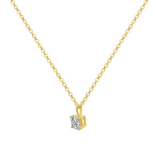 Load image into Gallery viewer, Classic Round Cut Diamond Four Prong Gold Pendant