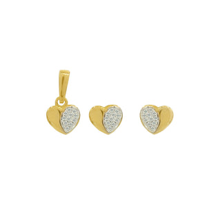 Kids Cutie-Cutie Heart Shape Diamond Gold Earrings