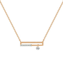 Load image into Gallery viewer, Classic Flouting Diamond Bar Pendant with Golden Chain