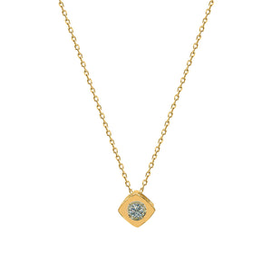 Classic with a Touch of Retro J Bezel Square Shaped Diamond Pendant