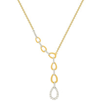 Load image into Gallery viewer, Classic Looping Links Drop Diamond Necklace in Mix Gold Colours