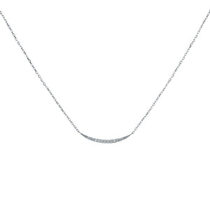 The beautiful half-moon diamond necklace in white gold