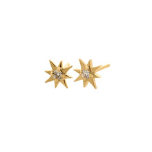 Load image into Gallery viewer, Mini Star Diamond Earrings