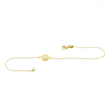 Load image into Gallery viewer, Geometric Double Bezel Diamond Gold Bracelet