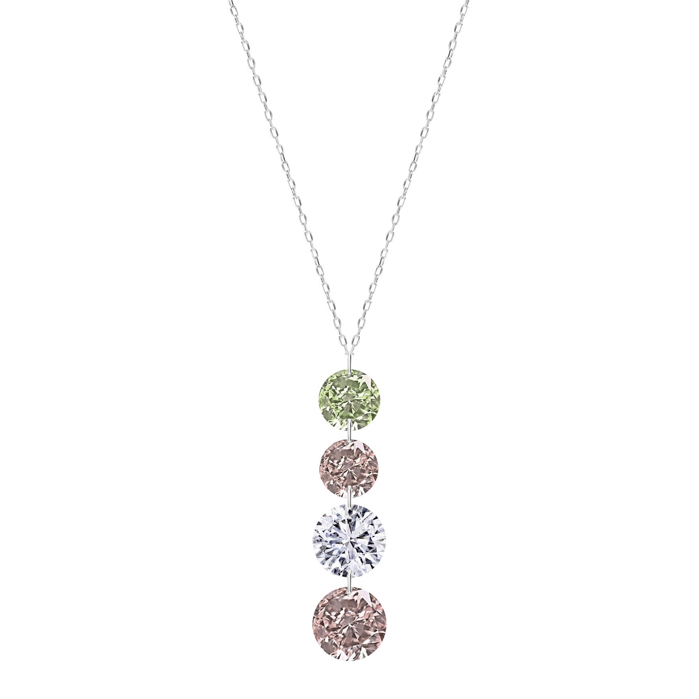 Classic Four Fancy Diamond Necklace 