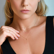 Load image into Gallery viewer, Gold mini diamond cross necklaces with an adjustable chain made in gold