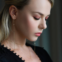 Load image into Gallery viewer, Infinity Gold Long Earrings with Diamonds