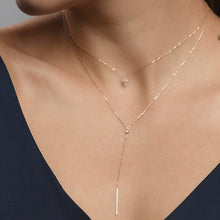 Load image into Gallery viewer, Gold mini diamond cross necklaces with an adjustable chain made in gold