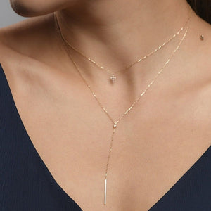 Classic Diamond Necklace with an Adjustable Chain