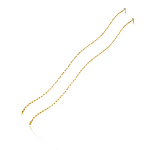Classic Infinity Gold Long Earrings with Diamonds
