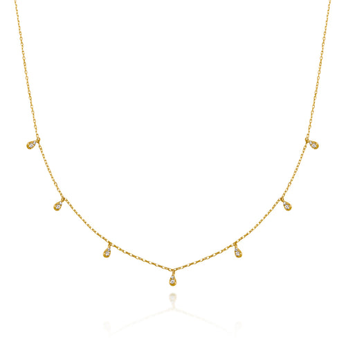 Classic Seven Diamond Drop Necklace