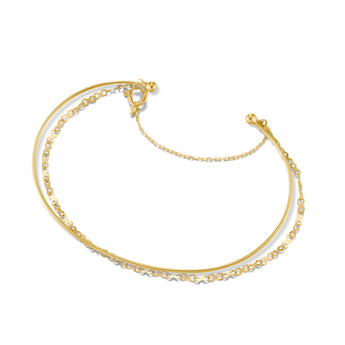 Classic Infinity Gold Bangle with Safe Lock 
