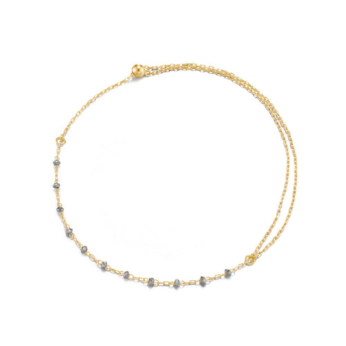 Classic Diamond Beads Gold Adjustable Bracelet 